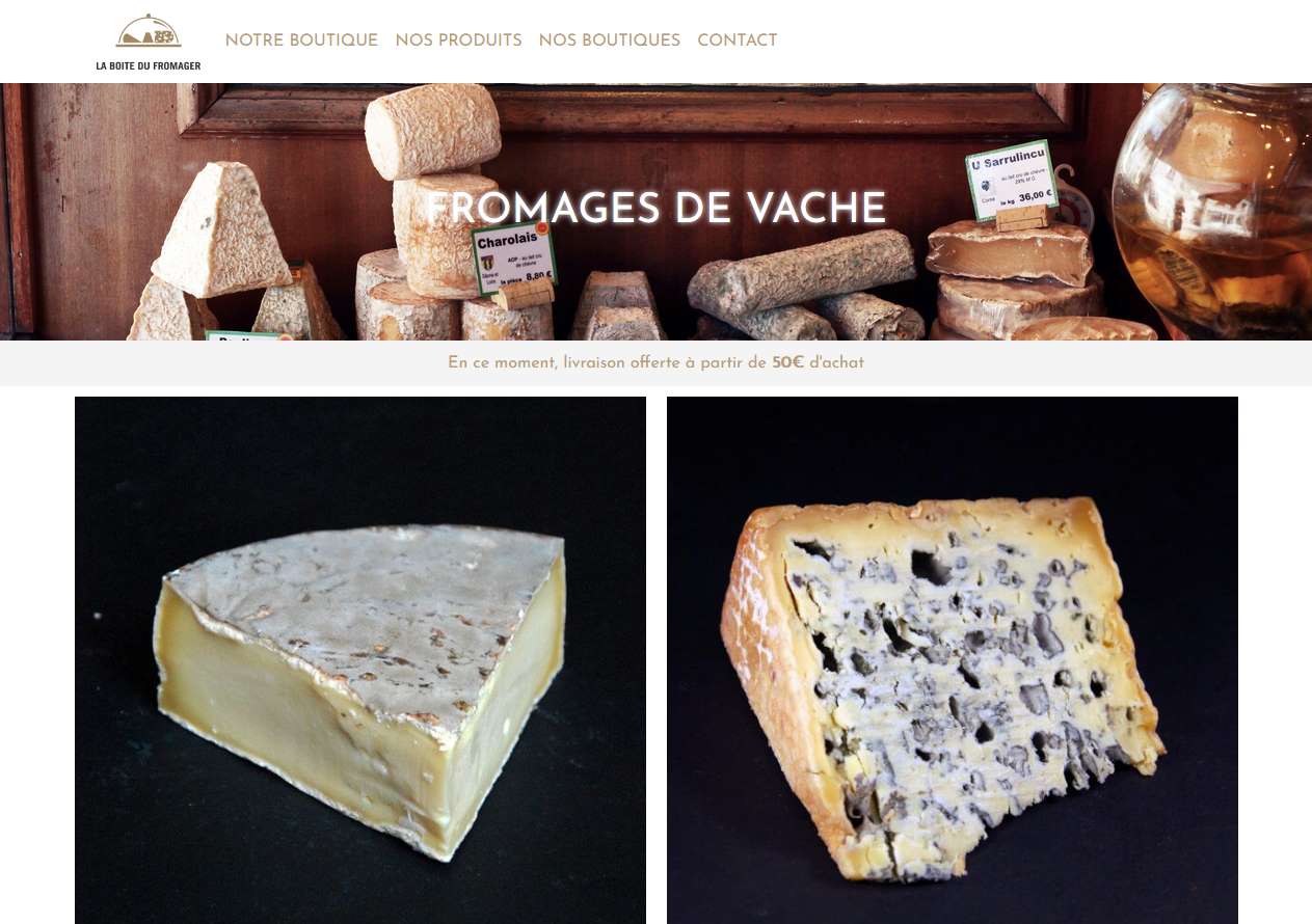 image site La maison du fromage avec Bootstrap